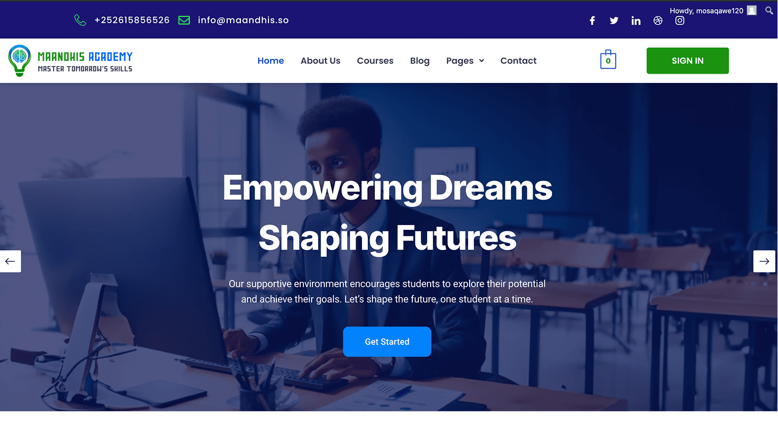 Maandhis E-learning website